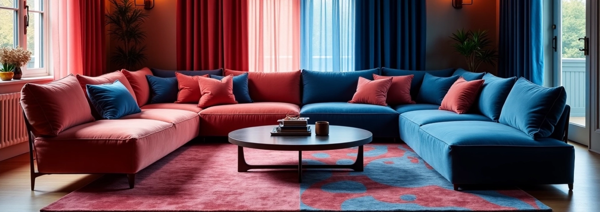 Coussins colorés en velours